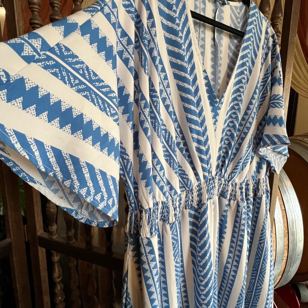 BloomChic Blue and White Patterned Women's Dress